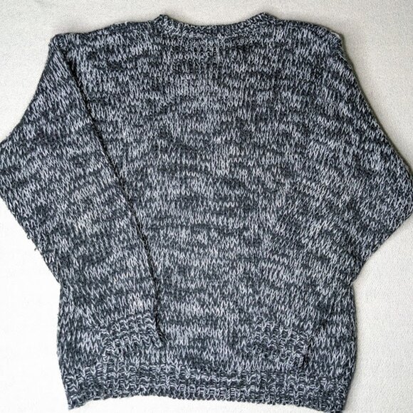 Vintage 80s Geometric Grandpa Sweater Size M Chunky Dad Knit Top - Picture 3 of 8